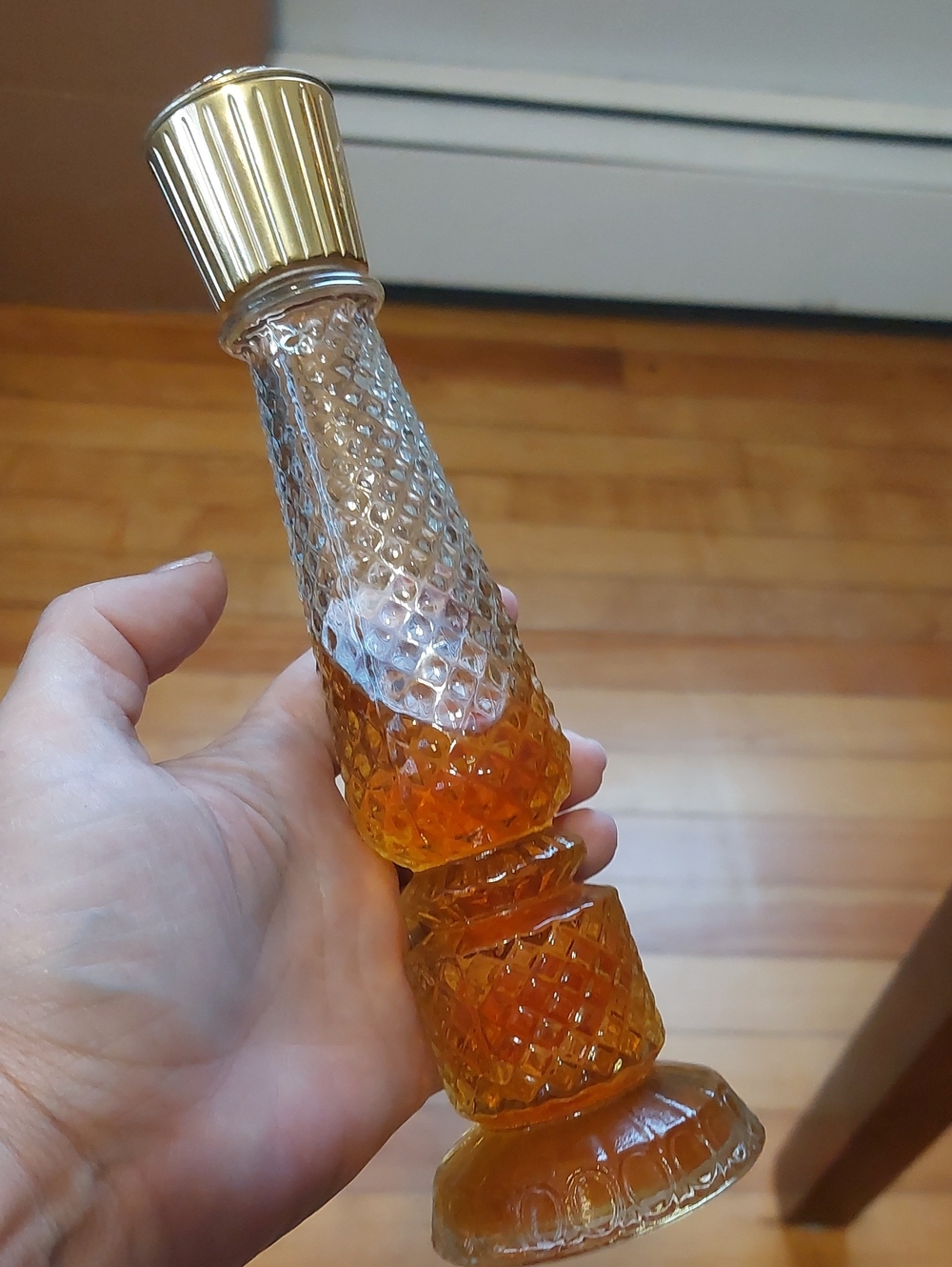 💚3/$25 Vintage 1970 Avon Crystallite Candlestick Bottle To a Wild Rose 4oz